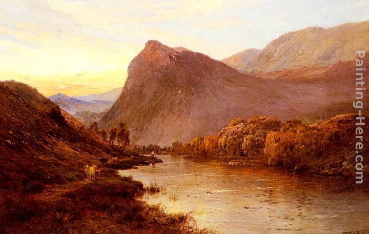 Sunset In The Glen painting - Alfred de Breanski Snr Sunset In The Glen art painting